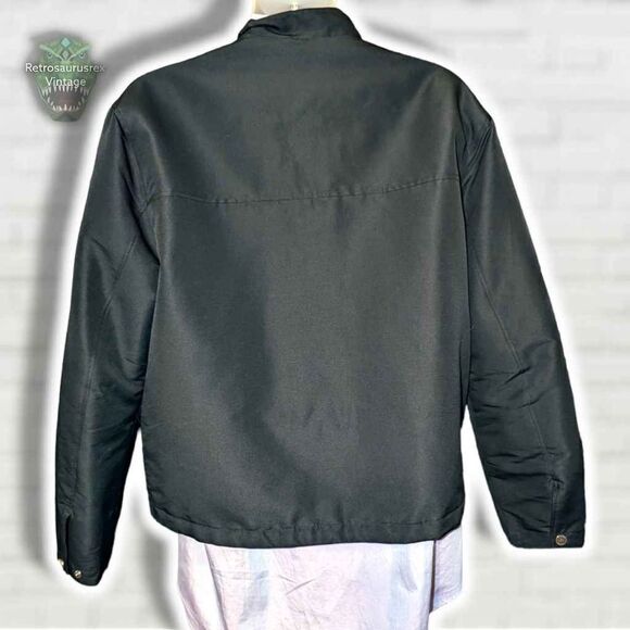 LONDON Fog Towne Black Lightweight Zip Up Bomber Style Quilted Lining Jacket, La - Picture 2 of 5